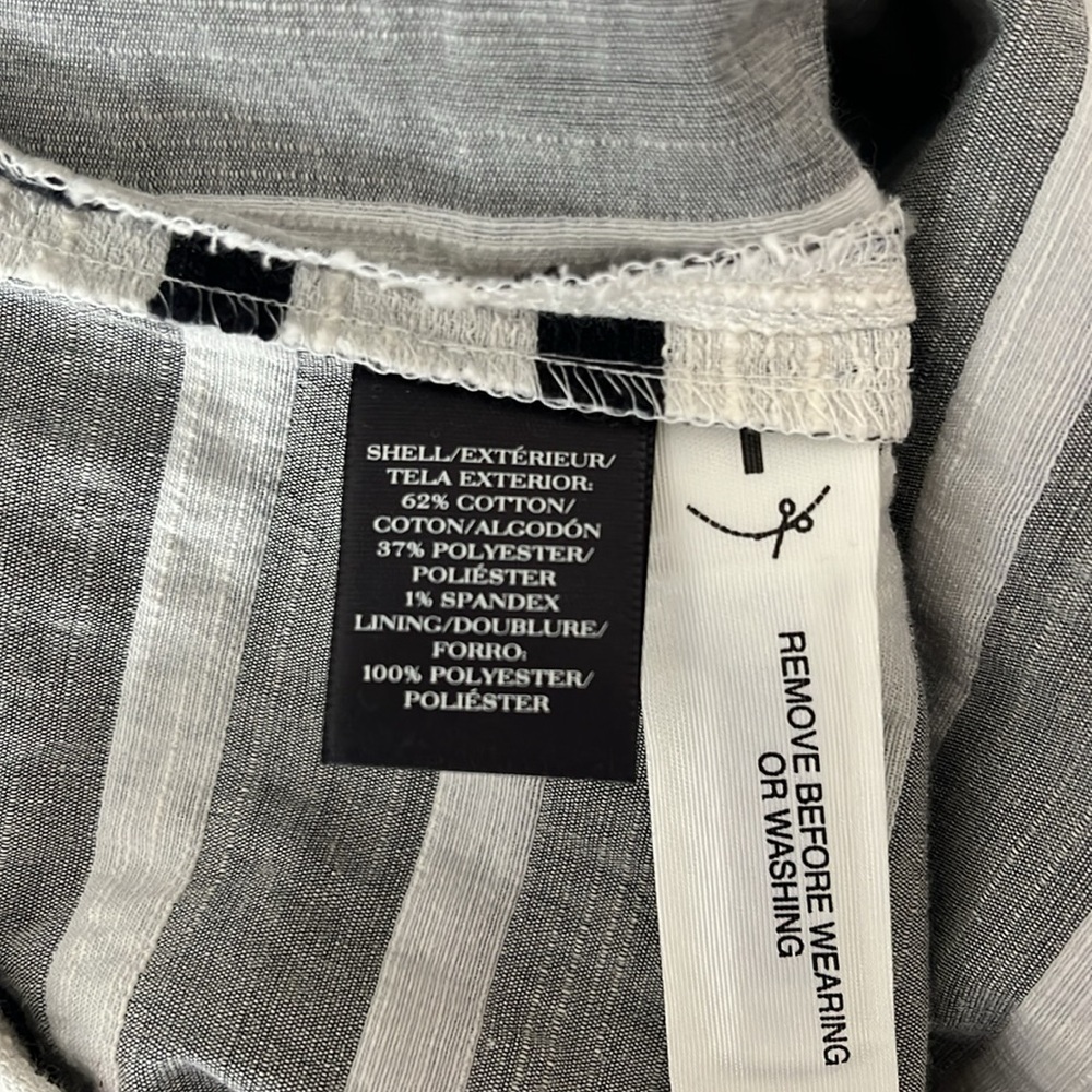 NWT Ann Taylor Black & Cream Striped textured dress Sz 8 Petite - Picture 11 of 11